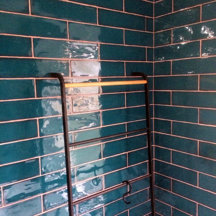 glossy green metro tiles